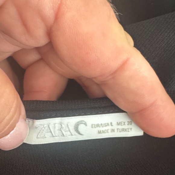 Zara Black Stretch Bandeau Strapless Bodysuit.  Sz L - Picture 6 of 15